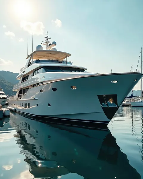 a luxury yacht in a marina