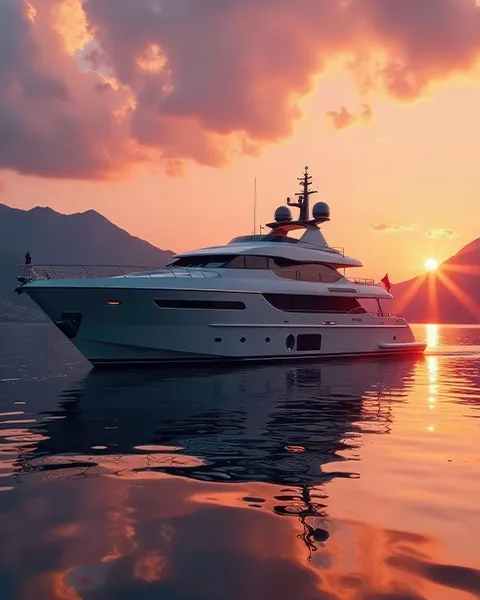 charter yacht at sunrise