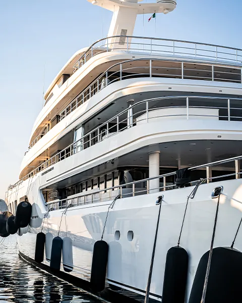 rear view of a luxury yacht